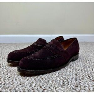 Allen Edmonds Richmond Burgundy Suede Penny Loafers in Size 9.5 Style 5656